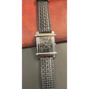 Women's 28mm Silver Tone Insignia Watch, Black Face and Band